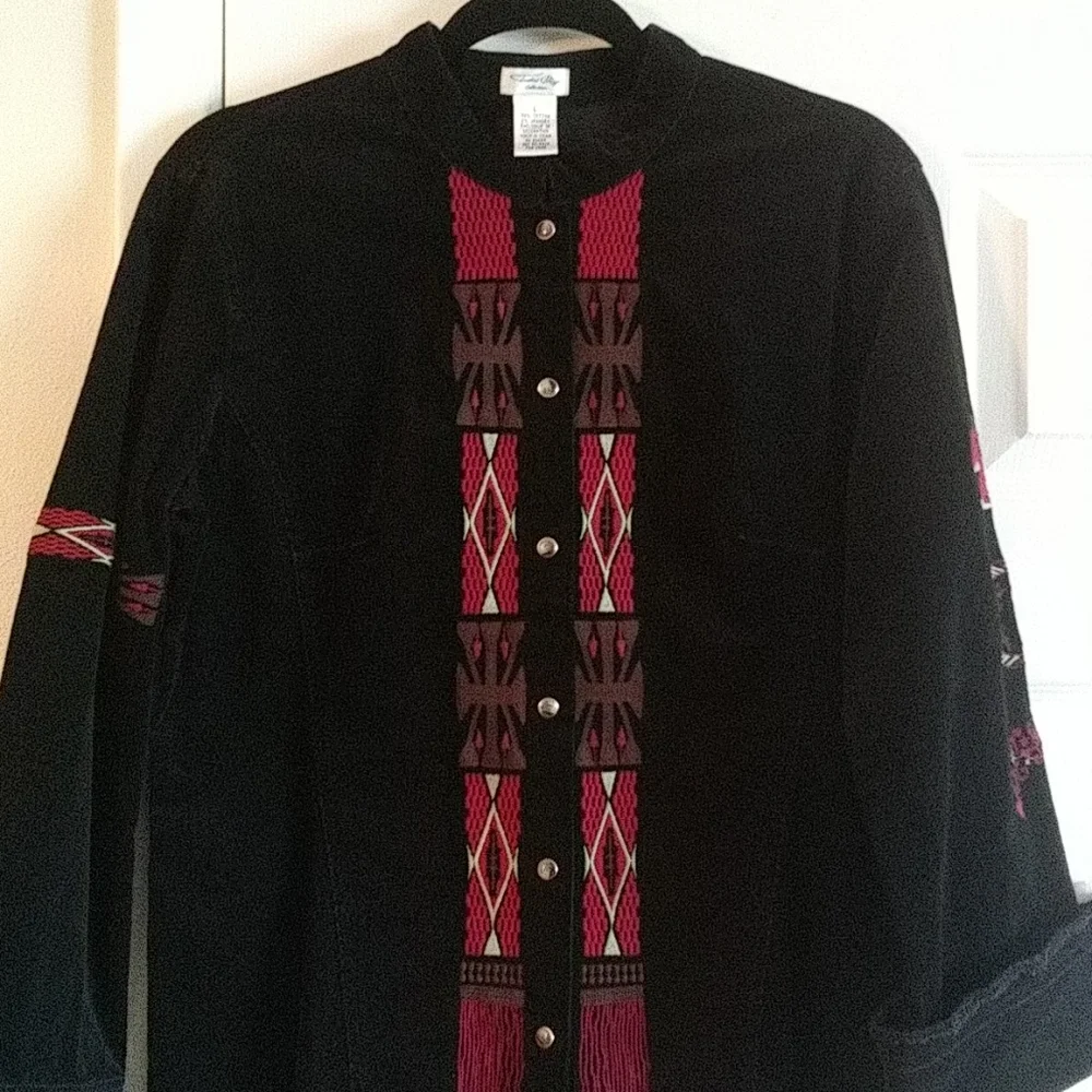 Tasha Polizzi Black Velvet Jacket w Embroidery - Picture 2 of 11